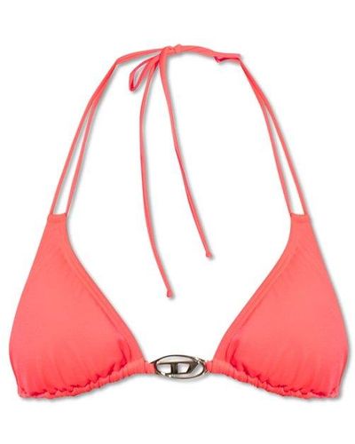 DIESEL Bfb-sees-o Oval-d Plaque Bikini Top - Red