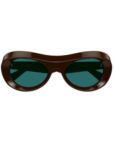 Bottega Veneta Oval Frame Sunglasses - Brown