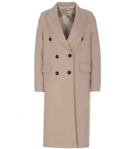 Circolo 1901 Double-breasted Long Sleeved Coat - Natural