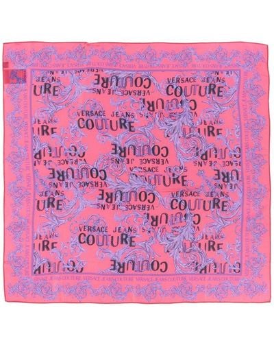 Versace Scarf With Baroque Motif - Pink