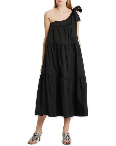 Erika Cavallini Semi Couture One-shoulder Midi Dress - Black