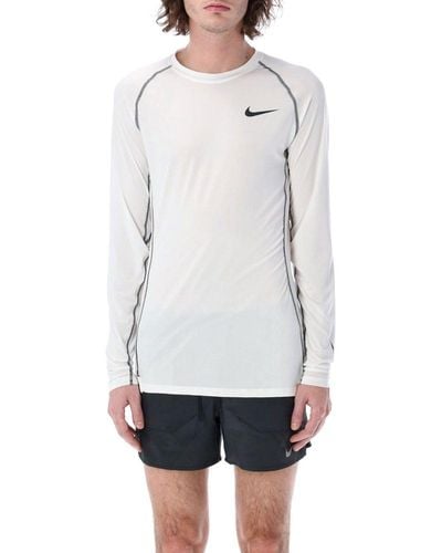 Nike Pro Dri Fit Tight Fit Long Sleeve Top - White