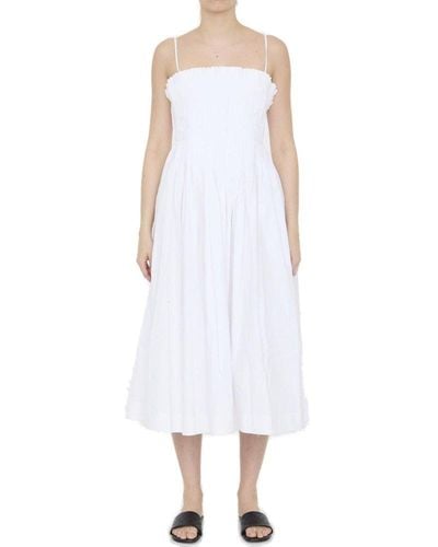 STAUD Regular Fit Midi Bella Dress - White
