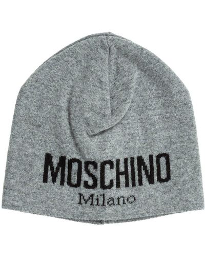 Moschino Logo Intarsia Beanie - Grey
