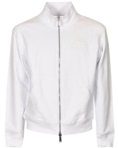 DSquared² Burbs High-neck Zipped Sweatshirt - White