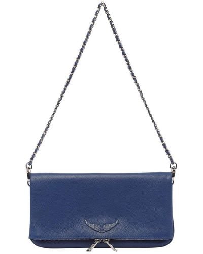 Zadig & Voltaire Logo-plaque Clutch Bag - Blue