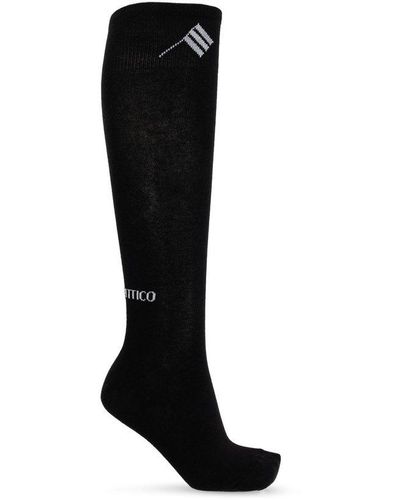 The Attico Socks With Logo, - Black