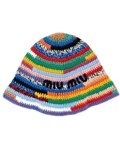 Miu Miu Crocheted Bucket Hat - Multicolor
