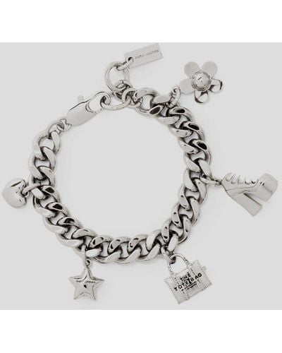 Marc Jacobs Mini Icon Charm Chained Bracelet - White