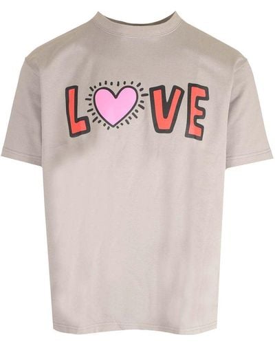 Junya Watanabe Love Printed Crewneck T-shirt - Pink