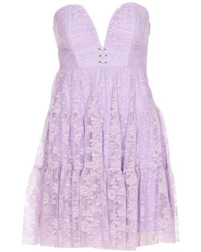 Aniye By Heart Neck Sleeveless Mini Dress - Purple