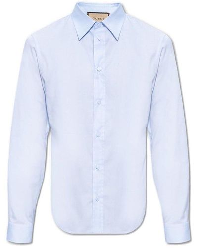 Gucci Buttoned Long Sleeve Shirt - Blue