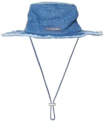 Jacquemus Le Bob Artichaut Neck-strap Denim Bucket Hat - Blue