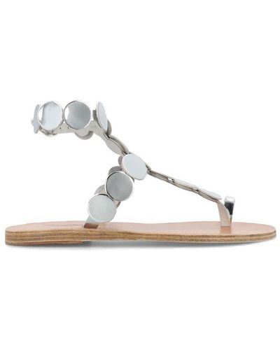 Ancient Greek Sandals Asteras Mirrored Finish Ankle Strap Sandals - Natural