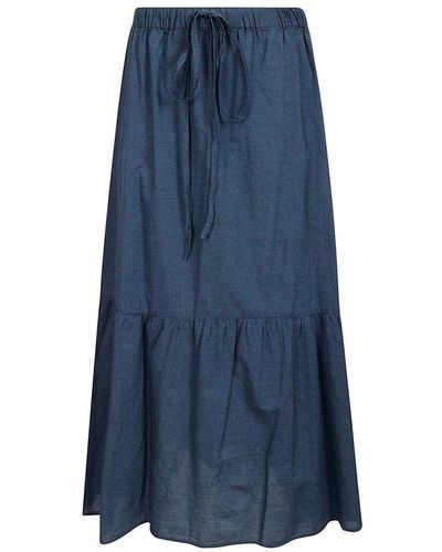 Aspesi High Rise Drawstring Skirt - Blue