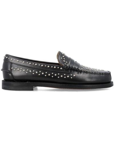 Sebago Dan Stud-embellished Slip-on Loafers - Black