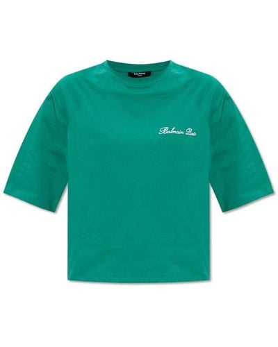 Balmain Cotton T-shirt, - Green