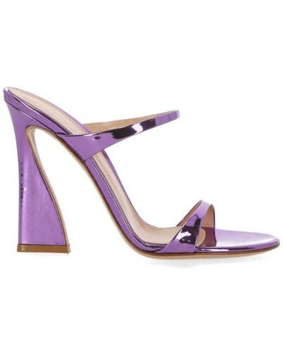Gianvito Rossi Aura Metallic-effect Sandals - Pink