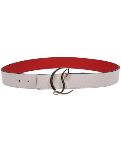 Christian Louboutin Cl Logo Plaque Belt - Red