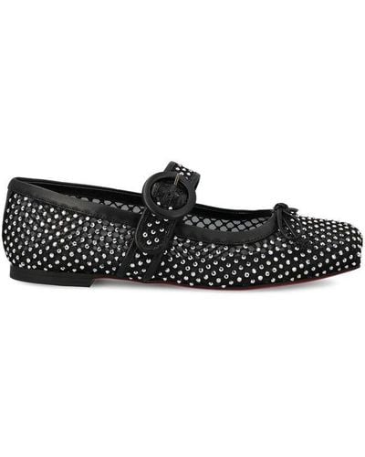 Christian Louboutin Mamastrapitina Bow Detailed Flat Shoes - Black