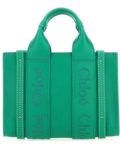Chloé Green Leather Mini Woody Handbag