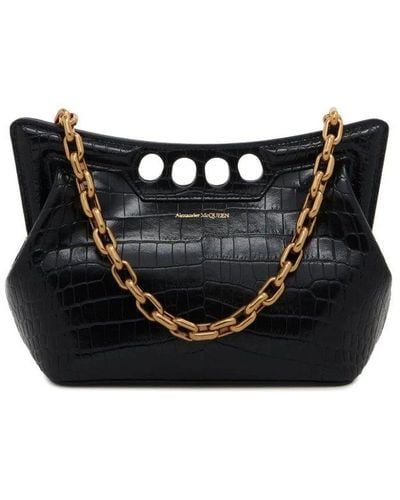 Alexander McQueen Chain-link Open Top Shoulder Bag - Black