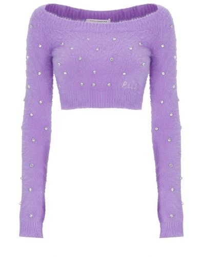 Philosophy Di Lorenzo Serafini Cropped Sweater - Purple