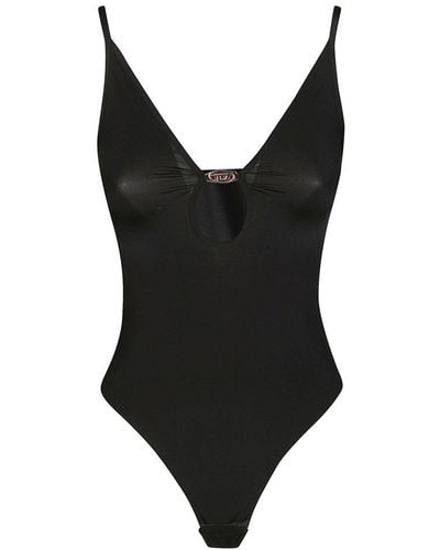 DIESEL Ufby-meghan Logo Plaque Sleeveless Bodysuit - Black