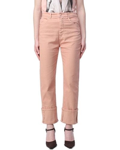 Max Mara Button Detailed Cropped Pants - Pink