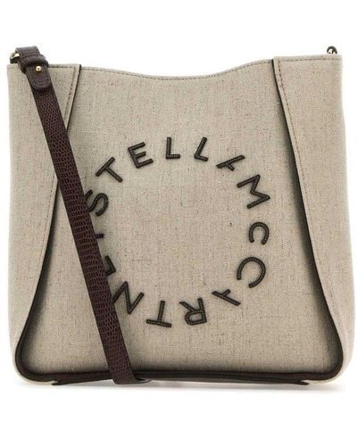 Stella McCartney Logo-appliqué Magnetic Fastened Crossbody Bag - Natural
