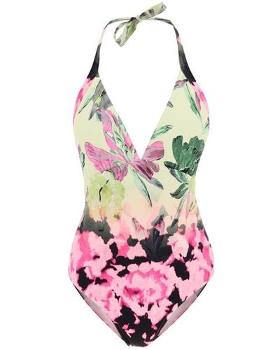 Dries Van Noten Floral Print One-Piece Swimsuit - Pink