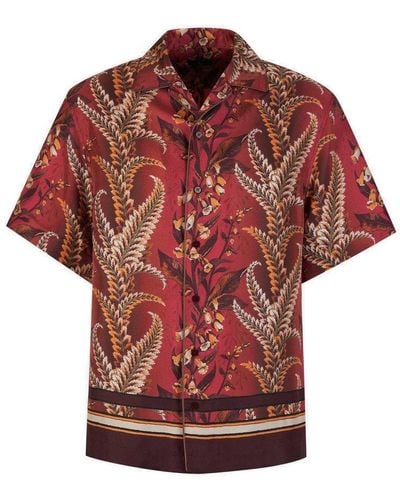 Etro Floral Print Short-sleeved Shirt - Red