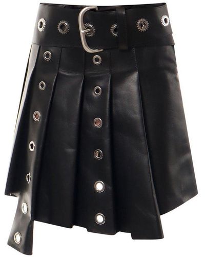 Off-White c/o Virgil Abloh Eyelet-embellished Belted Mini Skirt - Black