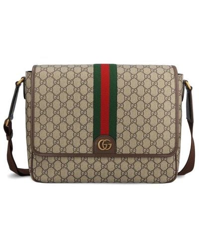 Gucci GG Supreme Shoulder Bag - Brown