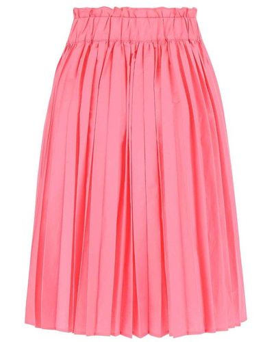 RED Valentino Red Pleated A-line Midi Skirt - Pink