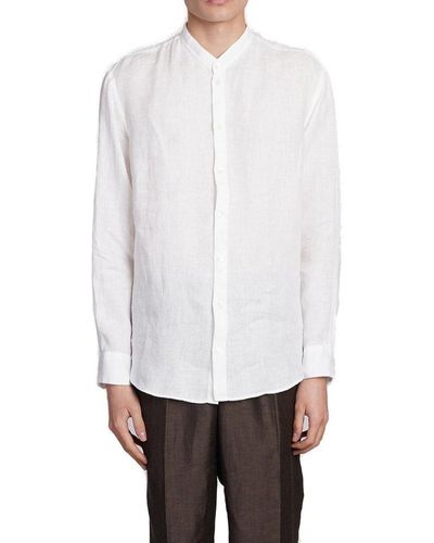 Emporio Armani Long-sleeved Buttoned Shirt - White