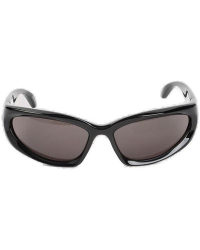 balenciaga oval sunglasses black