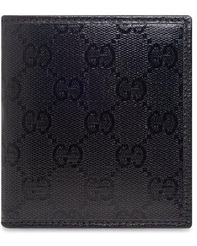 Gucci Monogrammed Open-fold Wallet - Blue
