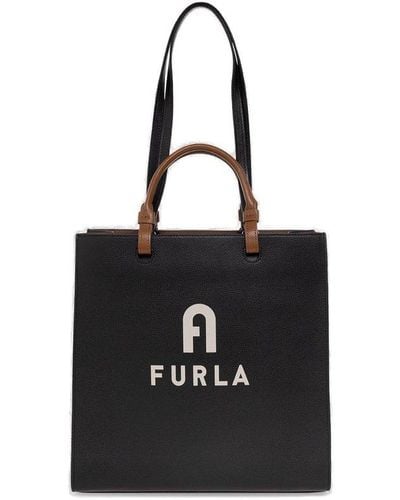 Furla Logo-embossed Large Tote Bag - Black