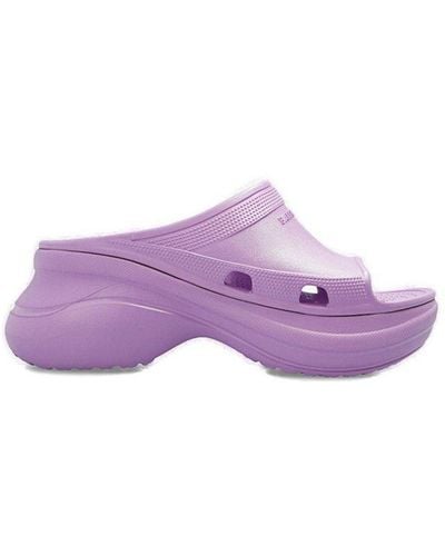 Balenciaga X Crocstm Platform Sandals - Purple