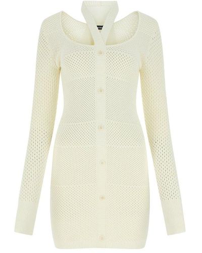 ANDREA ADAMO Knitted Midi Dress - White