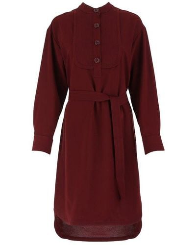 See By Chloé Tie-waist Mini Shirt Dress - Red