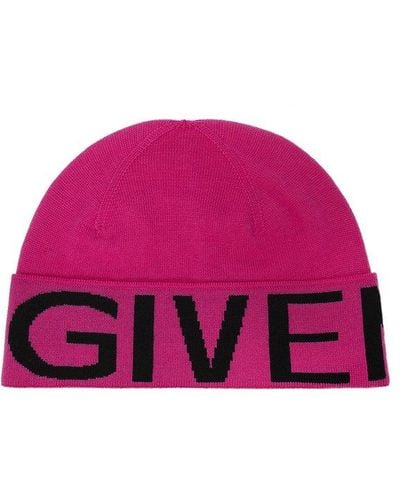 Givenchy Wool Beanie With Logo - Pink