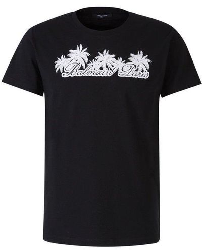 Balmain Signature Printed T-shirt - Black