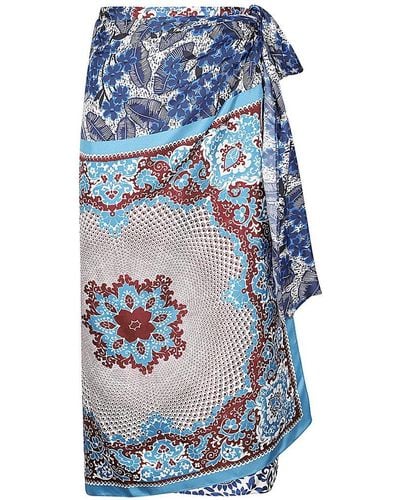 Weekend by Maxmara Floral Patterned Midi Skirt - Blue