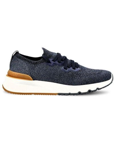 Brunello Cucinelli Lace Up Sock Trainers - Blue
