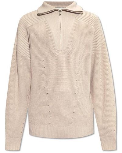 Isabel Marant ‘Benny’ Wool Turtleneck Sweater - Natural