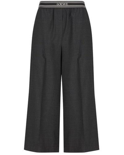 Loewe Mid-rise Cropped Trousers - Black