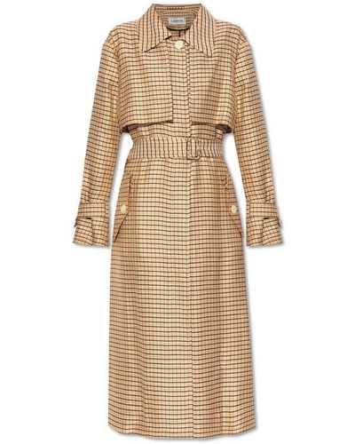 Lanvin Checked Trench Coat - Natural