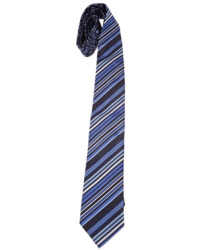 Etro Stripe Patterned Tie - Blue